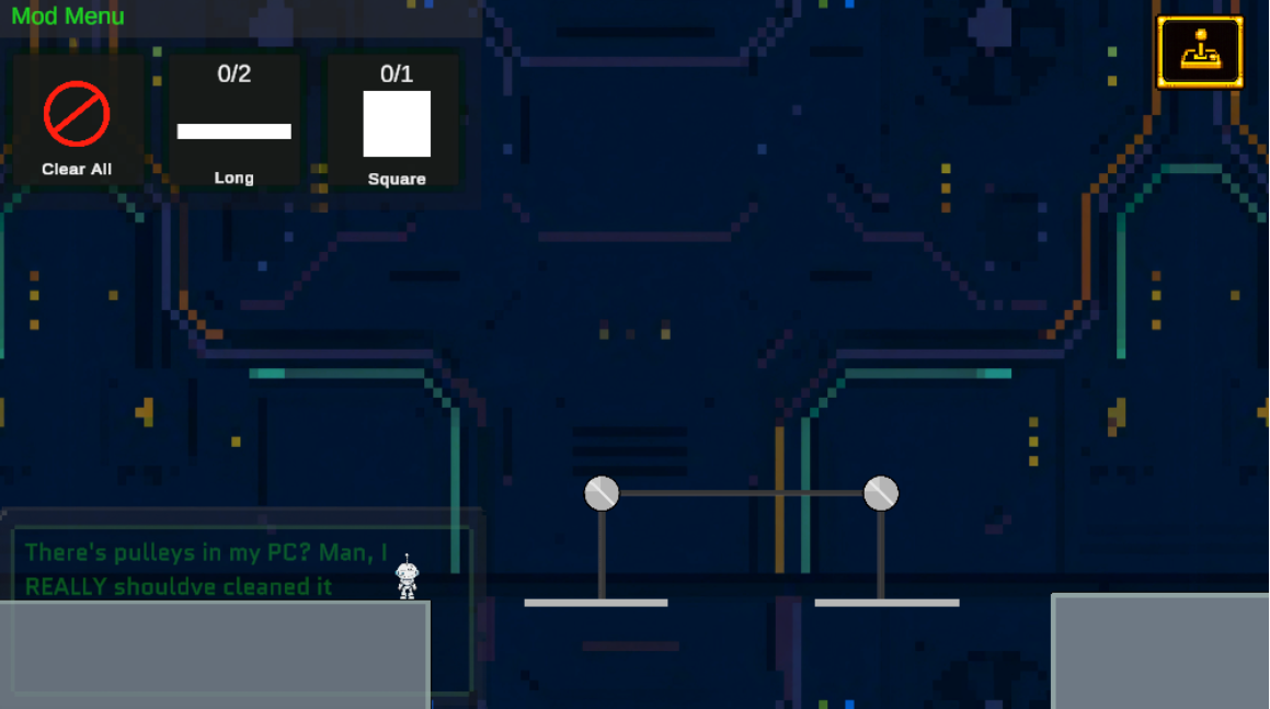 first stage of the third level in the final build with dialogue boxes implemented
